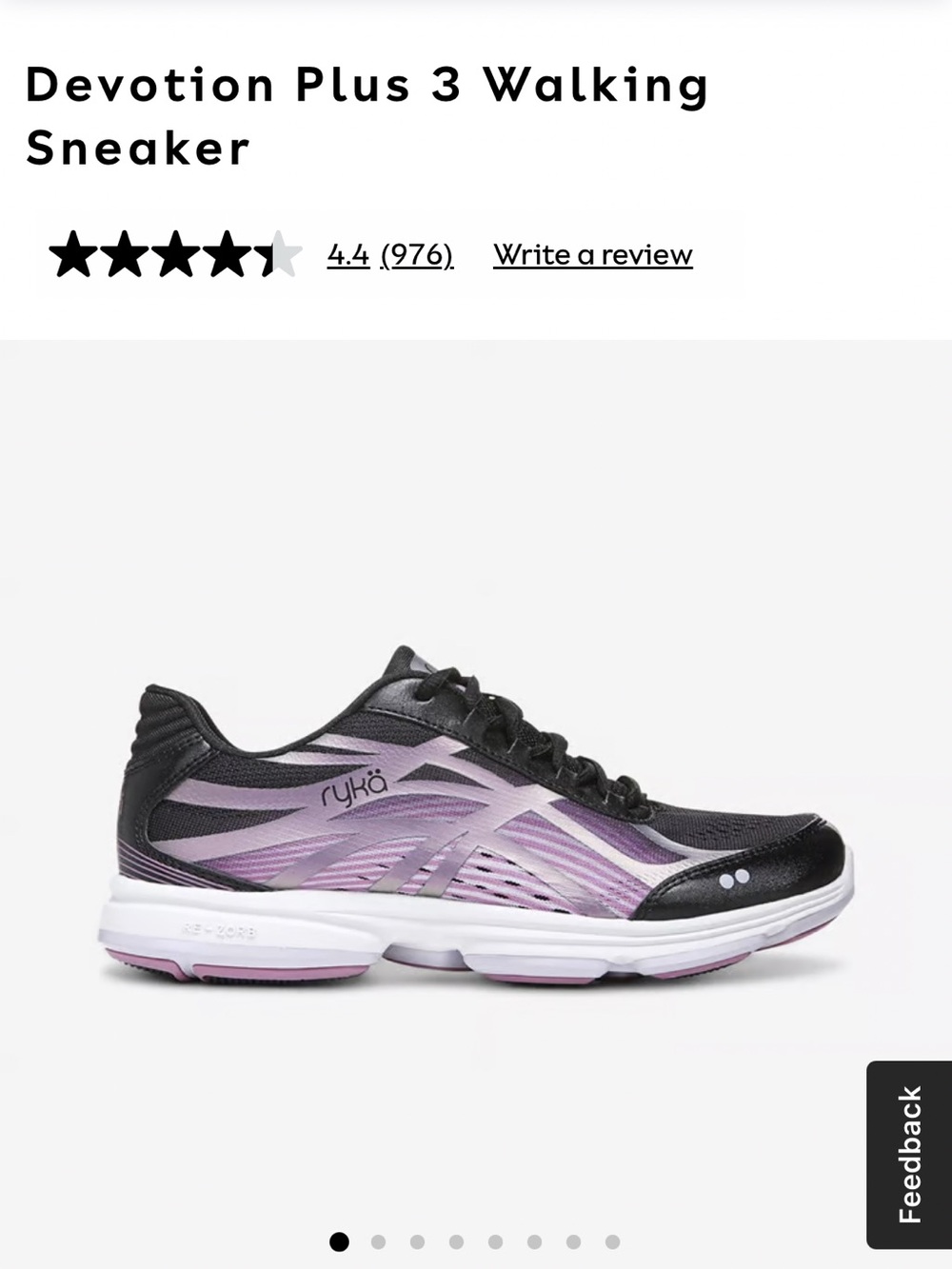 Ryka Devotion Plus 3 Womens Walking Sneakers Black/Purple Sz 11M Like New!